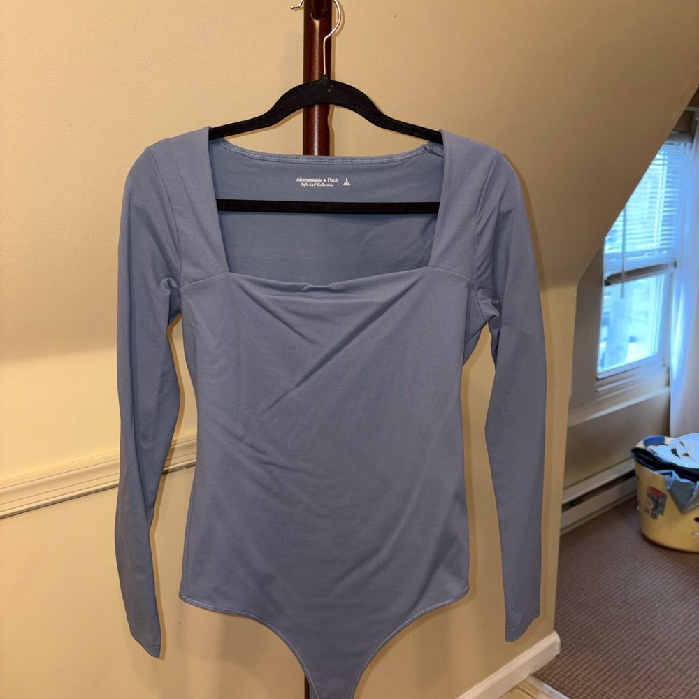 Abercrombie & Fitch Dusty Blue Long Sleeve Bodysuit